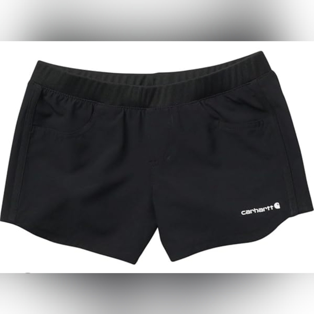 NEW Carhartt Girls XL 14 Black Rugged Flex Ripstop Shorts -BS9309